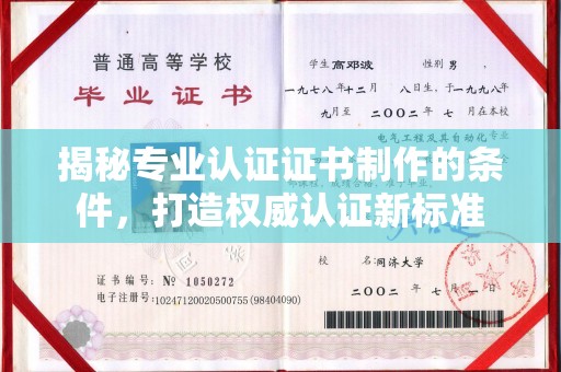 民乐揭秘专业认证证书制作的条件，打造权威认证新标准