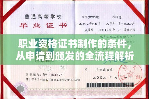 民乐职业资格证书制作的条件，从申请到颁发的全流程解析